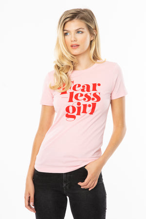 Fearless Girl Women's Graphic Tee - Pink and Red - Limited