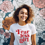 Fearless Girl Women's Graphic Tee - White and Red