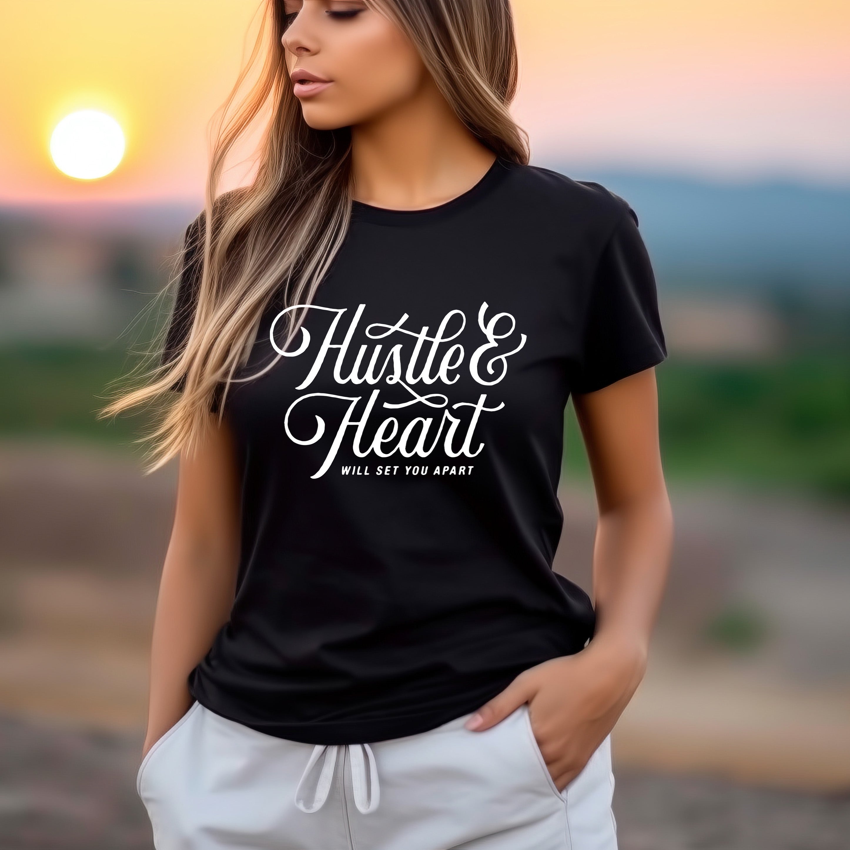 Hustle and Heart Will Set You Apart Women's Graphic Tee