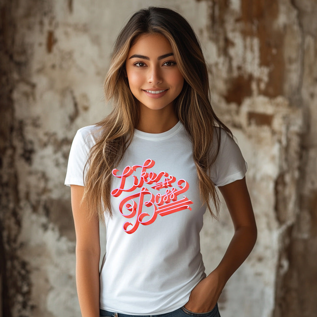 Like a Boss Women's Graphic Tee - White